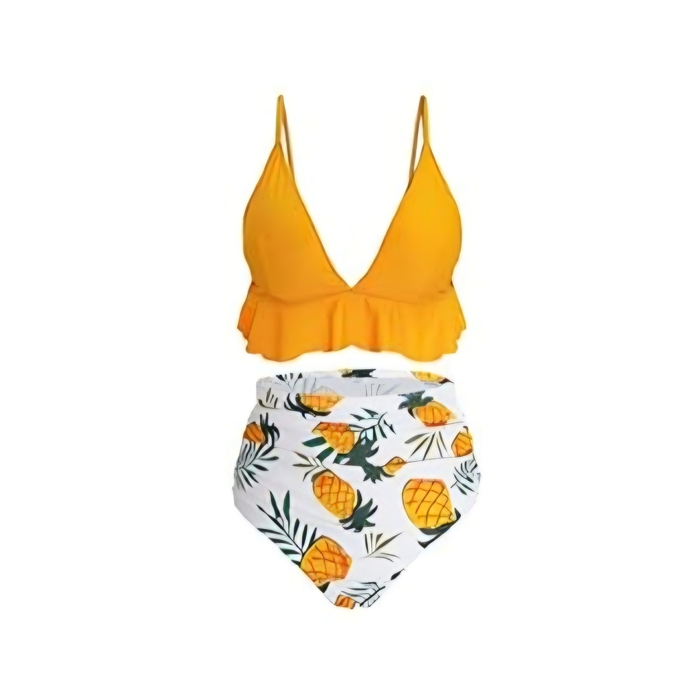 Amazon Yellow and White Pineapple Bikini